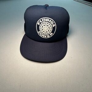 VTG‎ Florida Power Trucker Hat Cap Navy Blue Mesh Yupoong Snapback FPL Energy